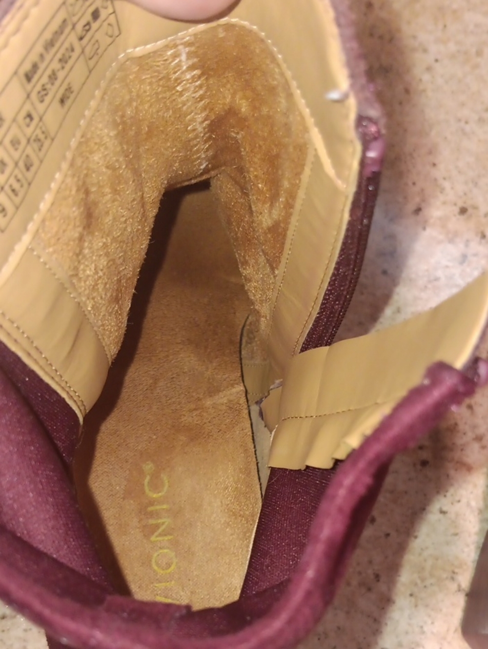 Women's Vionic Suede Ankle Boots - Plum - Picture 8 of 8